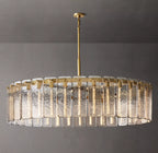 60 Inch Textured Glass Round Chandelier - Calamette