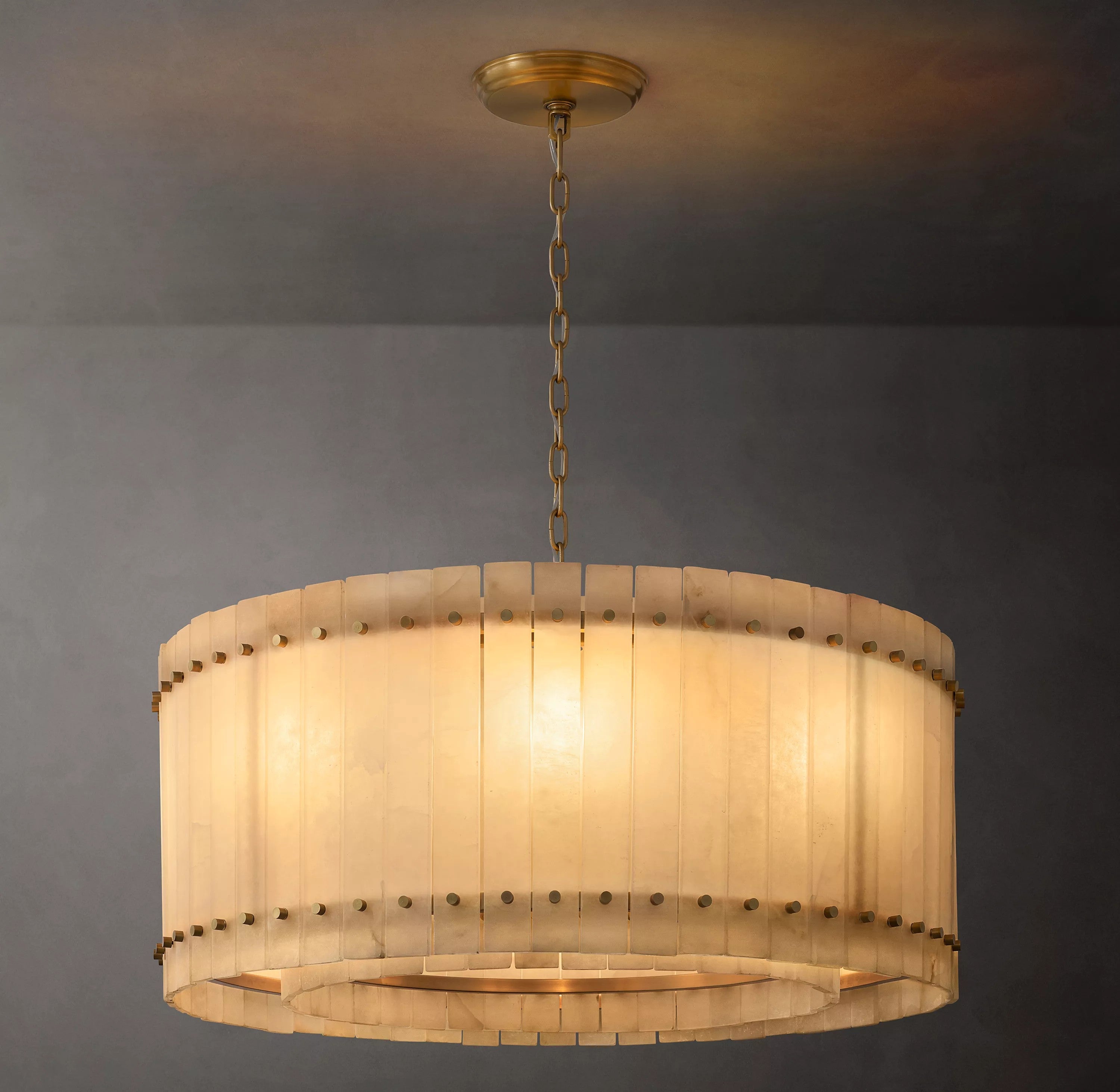 37 Inch Alabaster Round Chandelier - San Marco