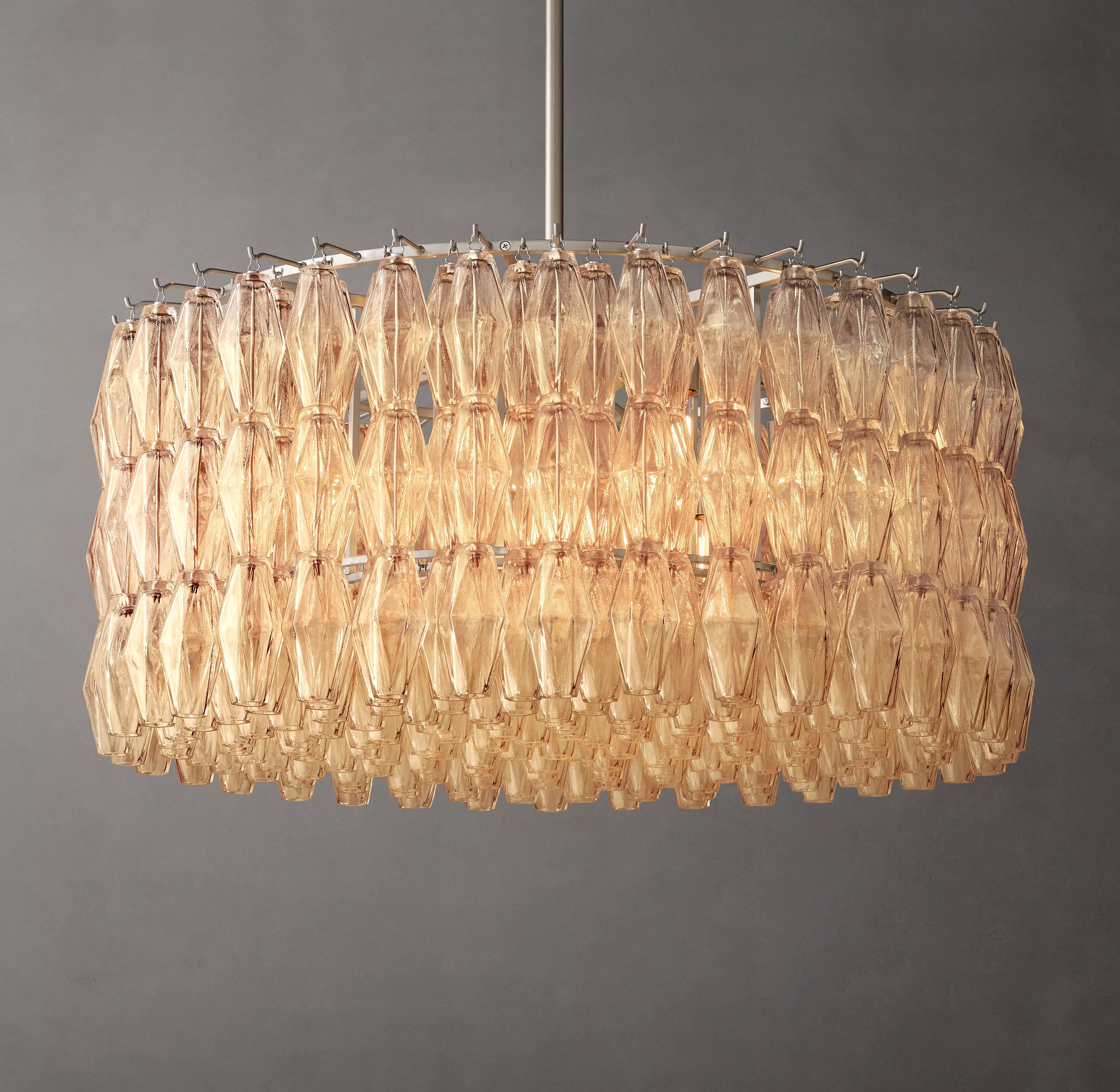 36 Inch Clear Murano Glass Round Chandelier - Chiara