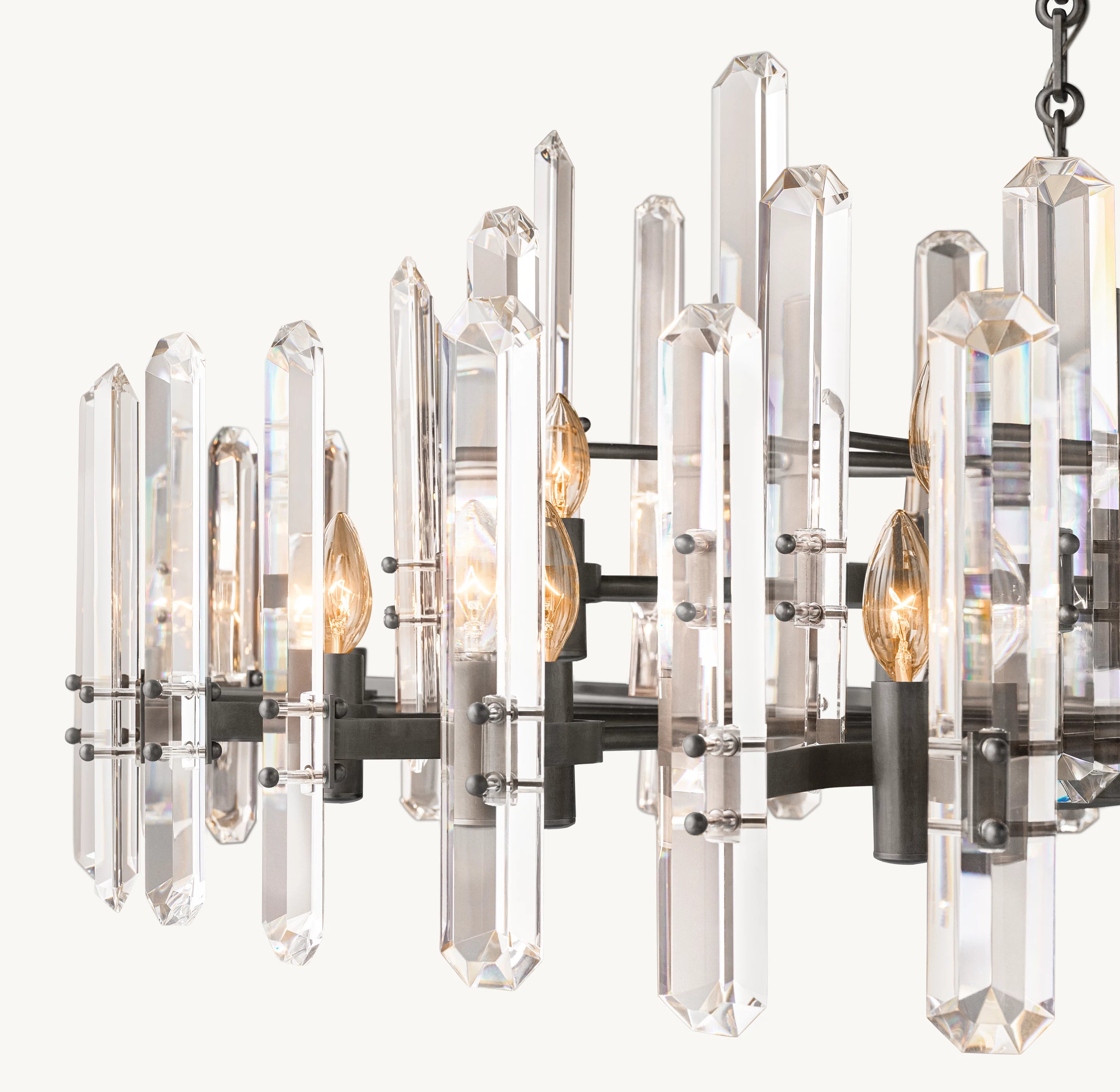 36 Inch Crystal Prism Round Chandelier - Bonnington