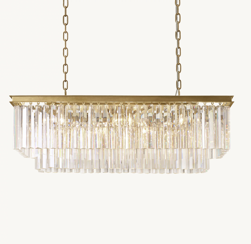 39 Inch Crystal Prism Rectangular Chandelier - Odeon