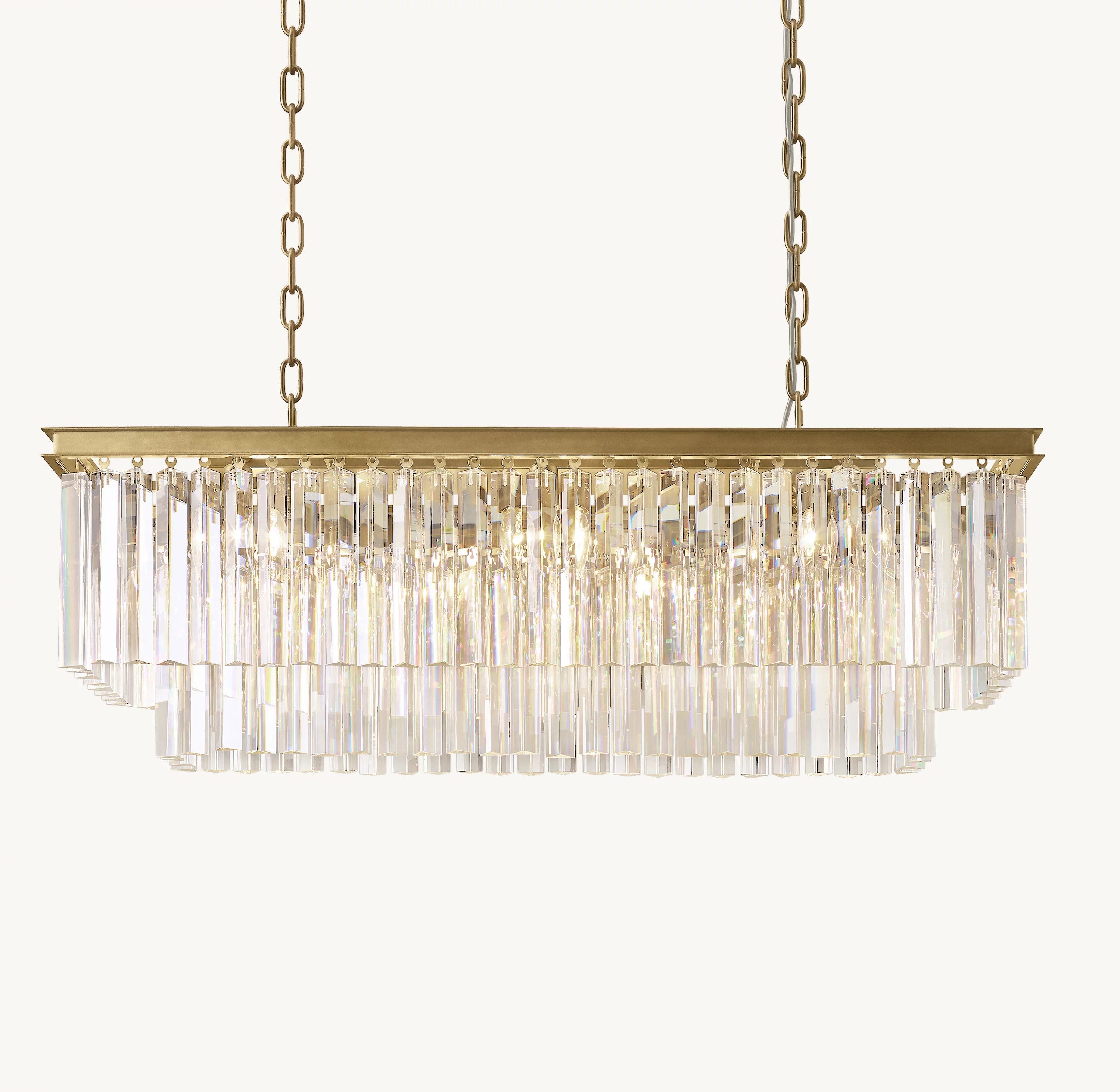 39 Inch Crystal Prism Rectangular Chandelier - Odeon