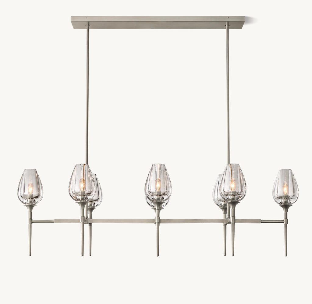 52 Inch Torchiere Crystal Linear Chandelier - Tulip