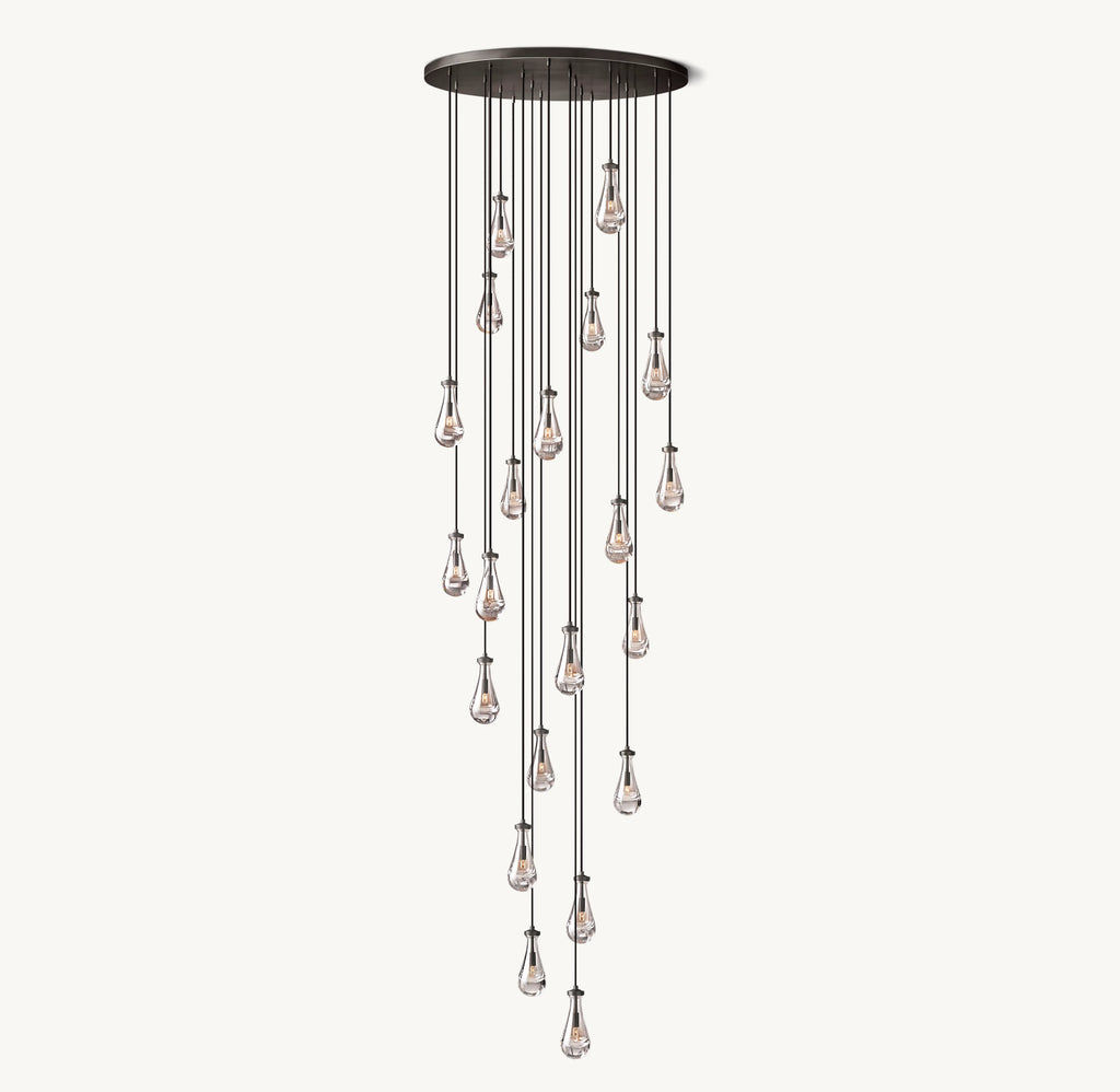 47 Inch Raindrop Glass Round Chandelier – Ava