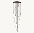 47 Inch Raindrop Glass Round Chandelier – Ava