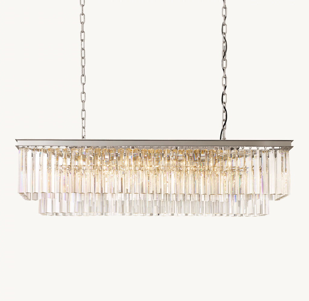 49 Inch Crystal Prism Rectangular Chandelier - Odeon