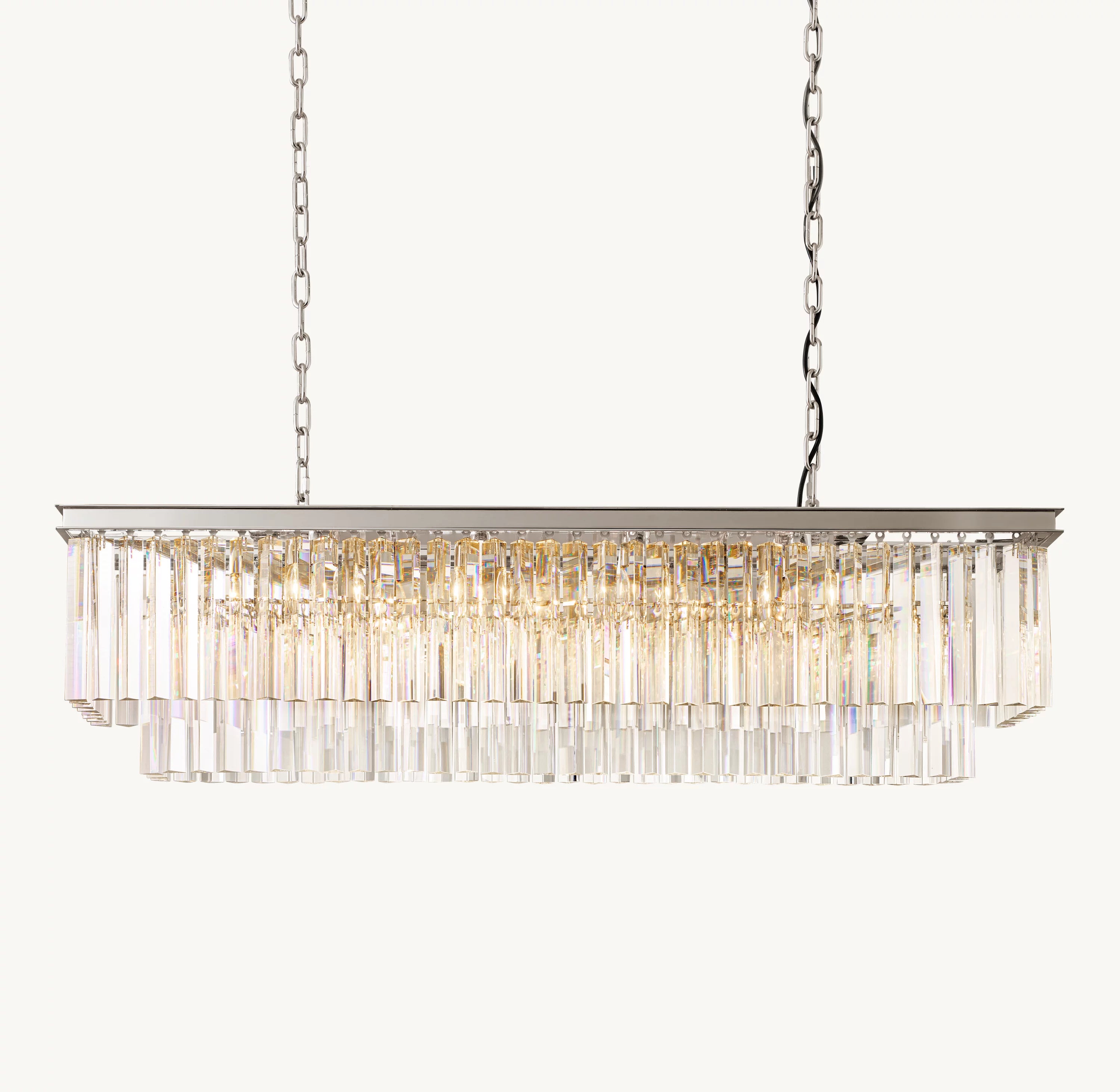 49 Inch Crystal Prism Rectangular Chandelier - Odeon