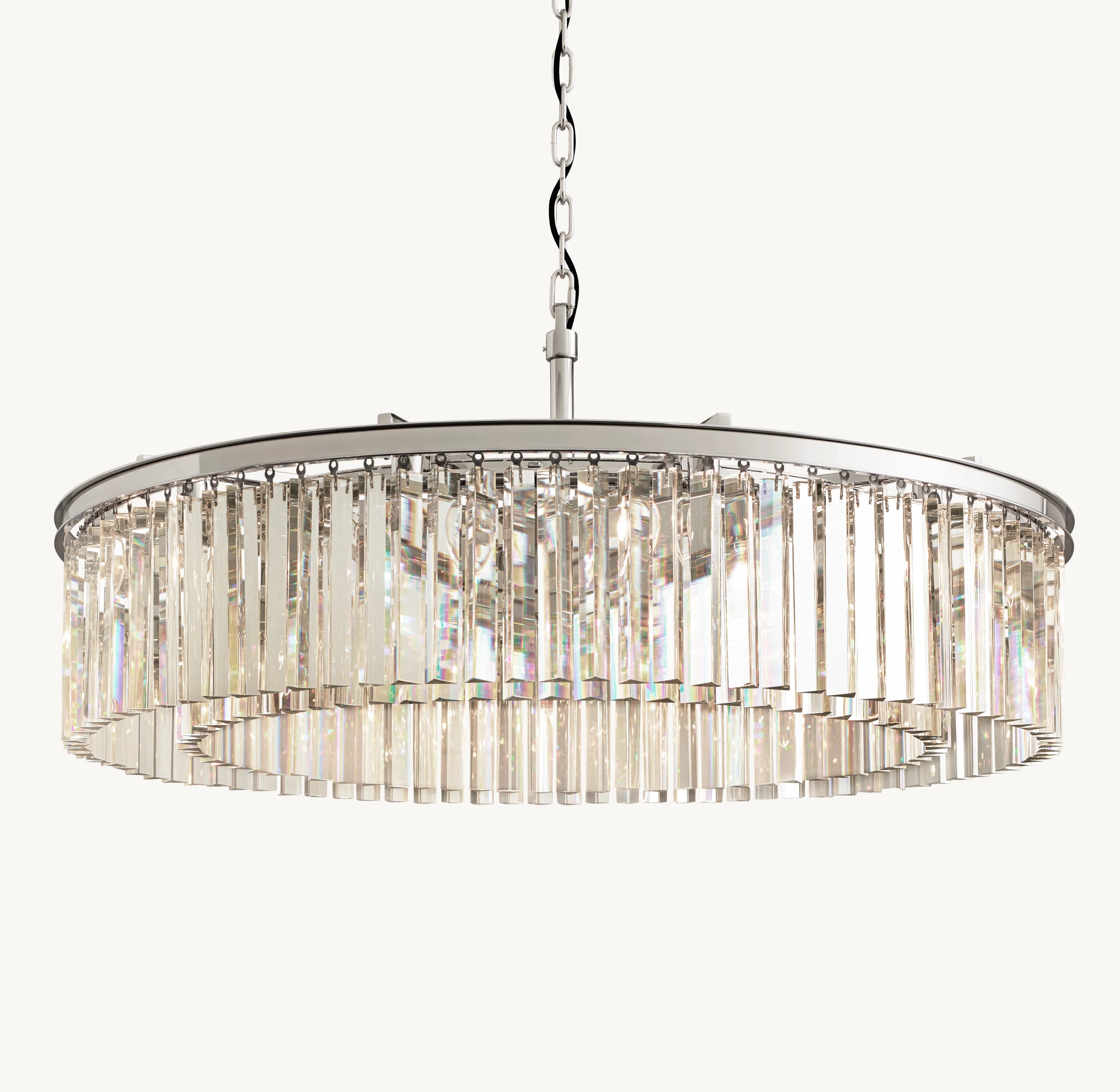 43 Inch Crystal Prism Round Chandelier - Rhys