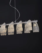 33 Inch Textured Ribbon Linear Chandelier - Fleur
