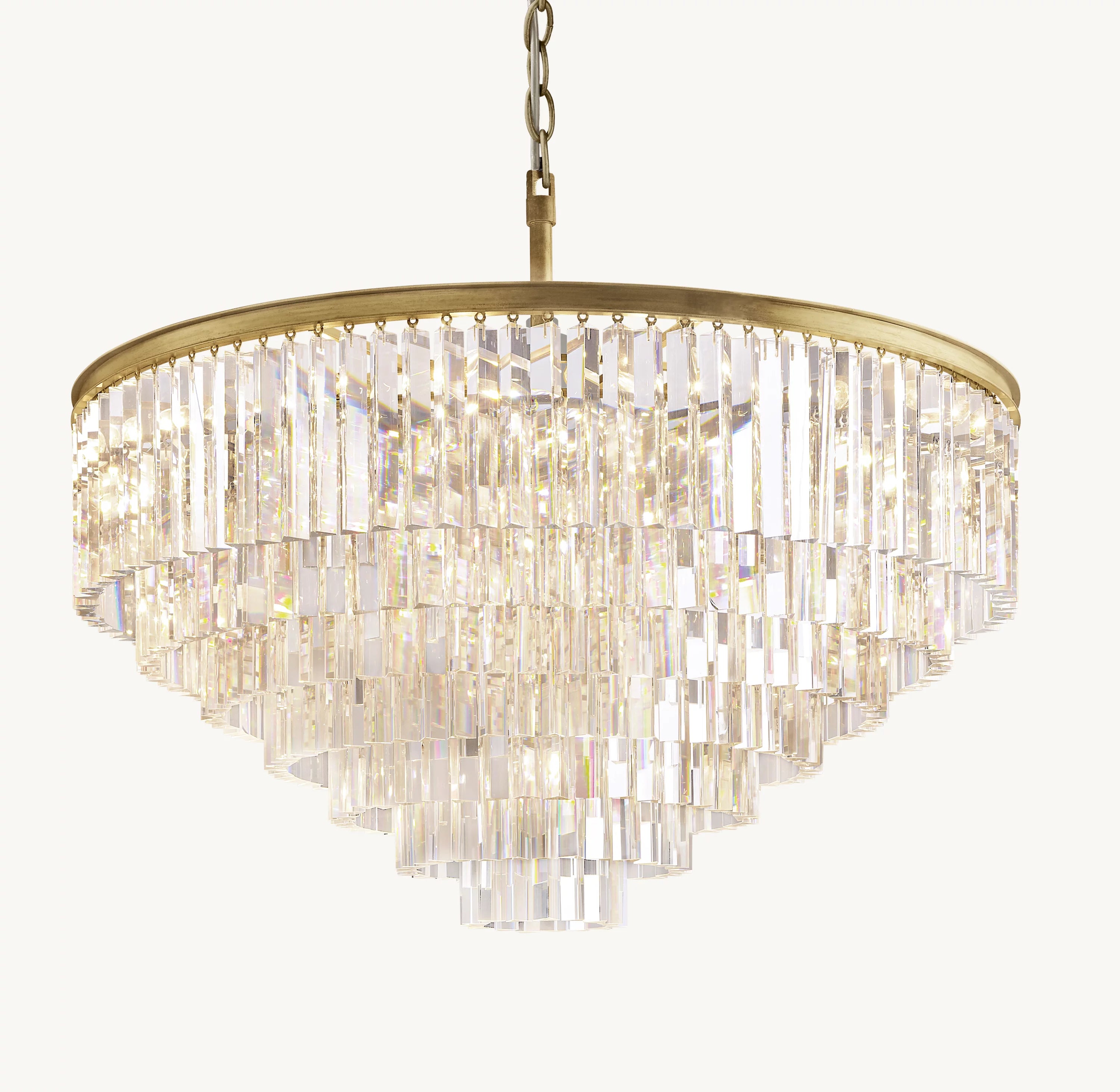 44 Inch Crystal Prism Tiered Chandelier - Odeon