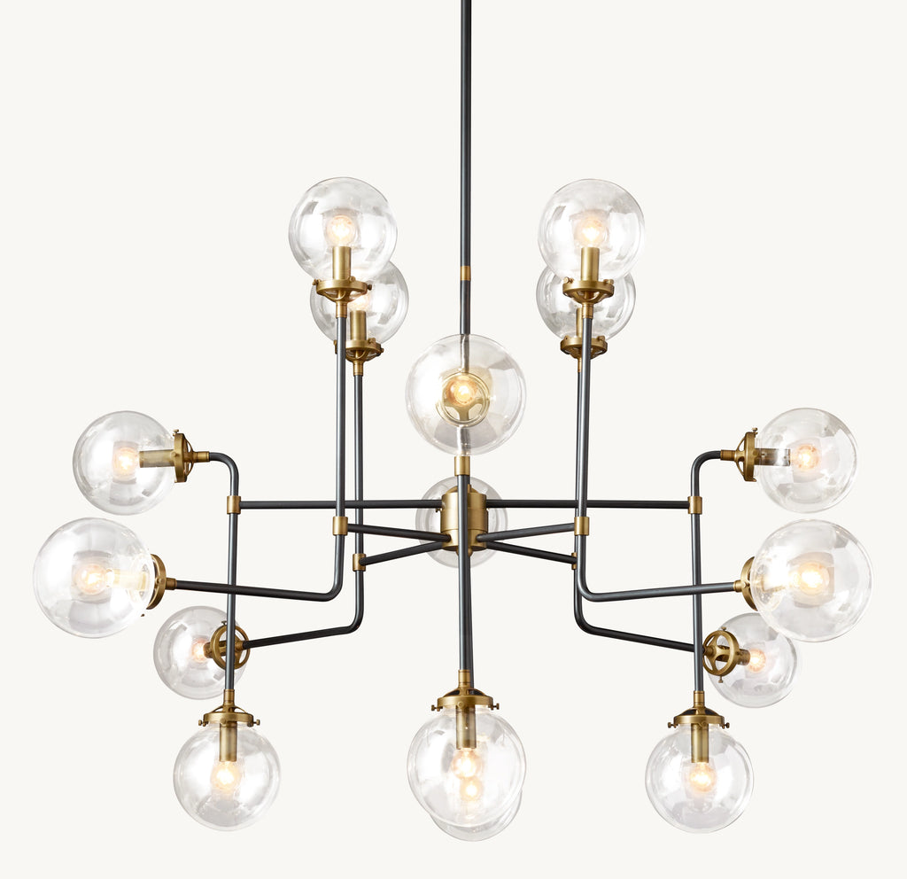 56 Inch Clear Glass Sputnik Globe Chandelier - Bistro
