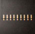 69 Inch Cylindrical Milk Glass Linear Chandelier - Ravelle