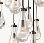 36 Inch Raindrop Glass Round Chandelier – Ava