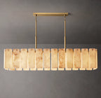 72 Inch Alabaster Rectangular Chandelier - Calamette