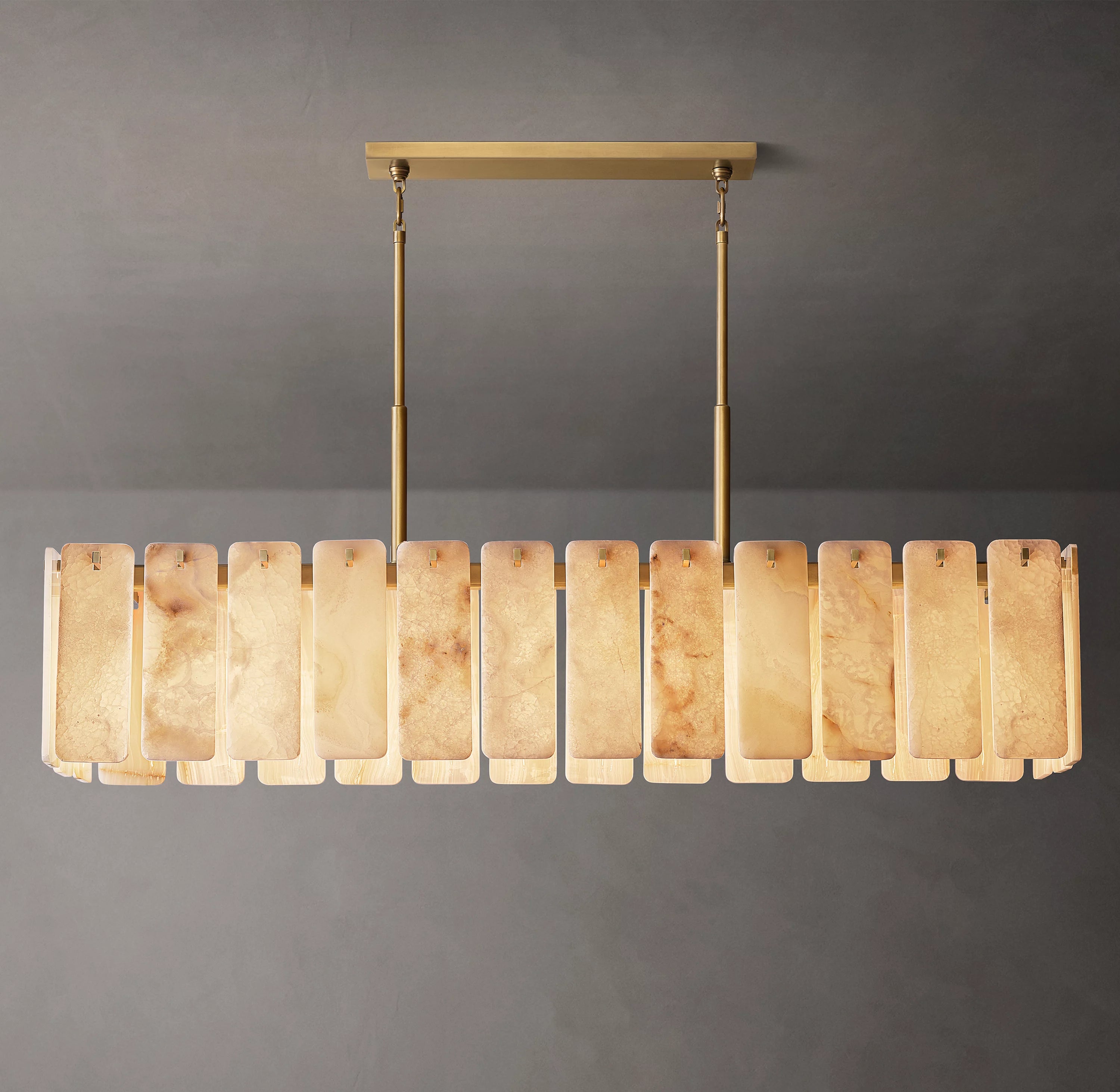 72 Inch Alabaster Rectangular Chandelier - Calamette