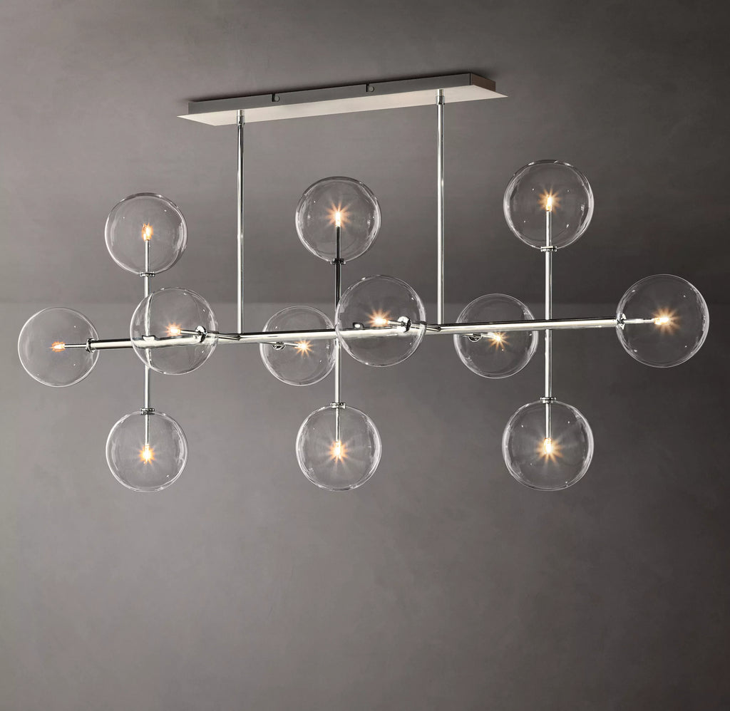 58 Inch Linear Sputnik Globe Glass Chandelier - Mobile