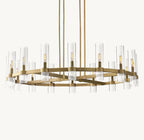 48 Inch Cylindrical Glass Candle Round Chandelier - Ravelle