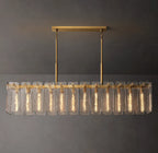 72 Inch Textured Glass Rectangular Chandelier - Calamette