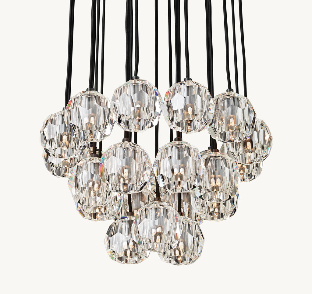 24 Inch Crystal Cluster Chandelier – Boule