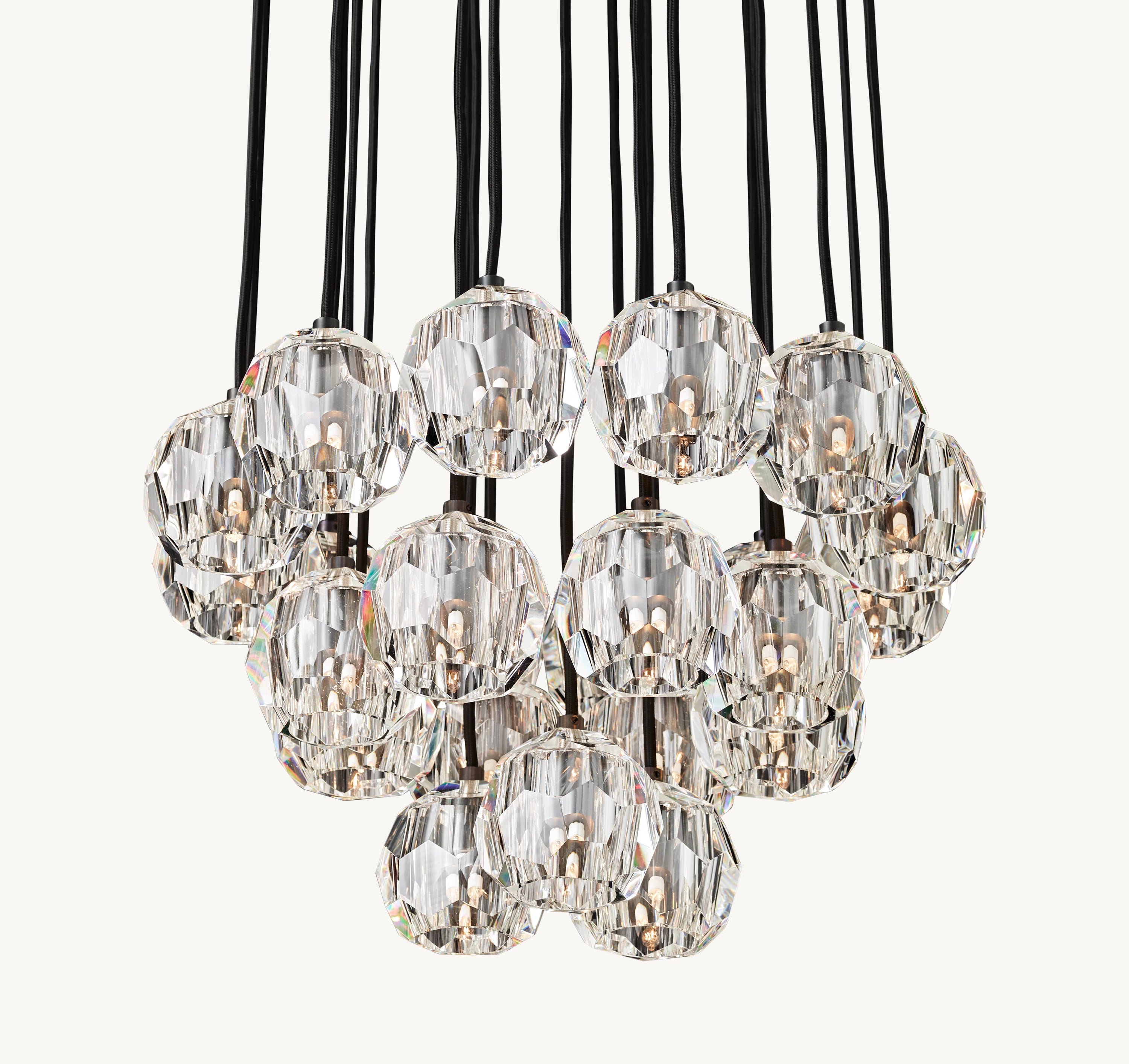 24 Inch Crystal Cluster Chandelier – Boule