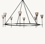 58 Inch Torch Round Chandelier - Verre