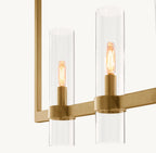 54 Inch Cylindrical Glass Candle Linear Chandelier - Ravelle