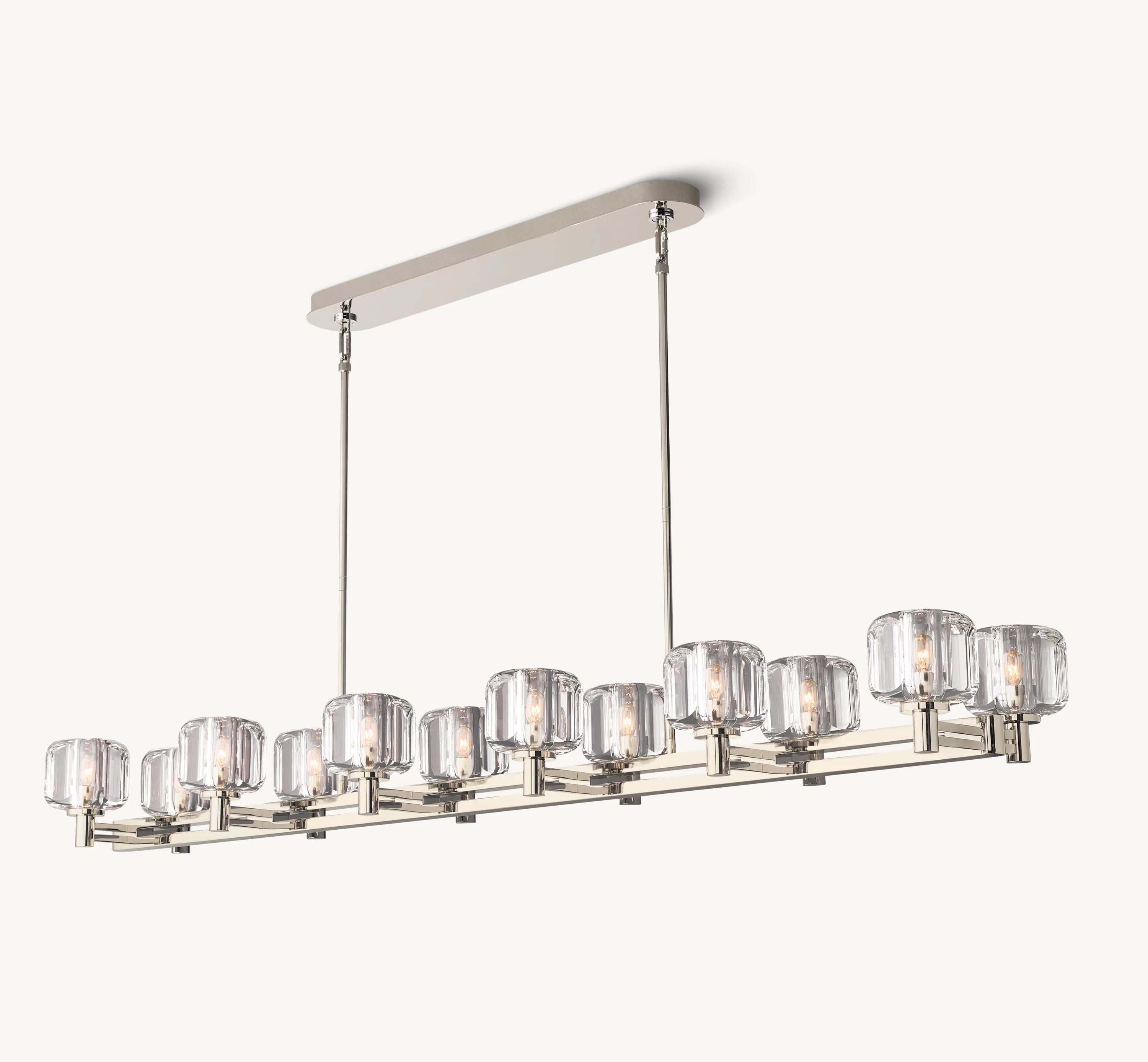 72 Inch Crystal Double Linear Candle Chandelier - Demaret