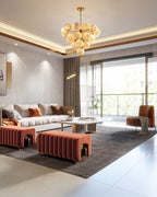 WOMO Tiered Alabaster Globe Chandelier-WM2867