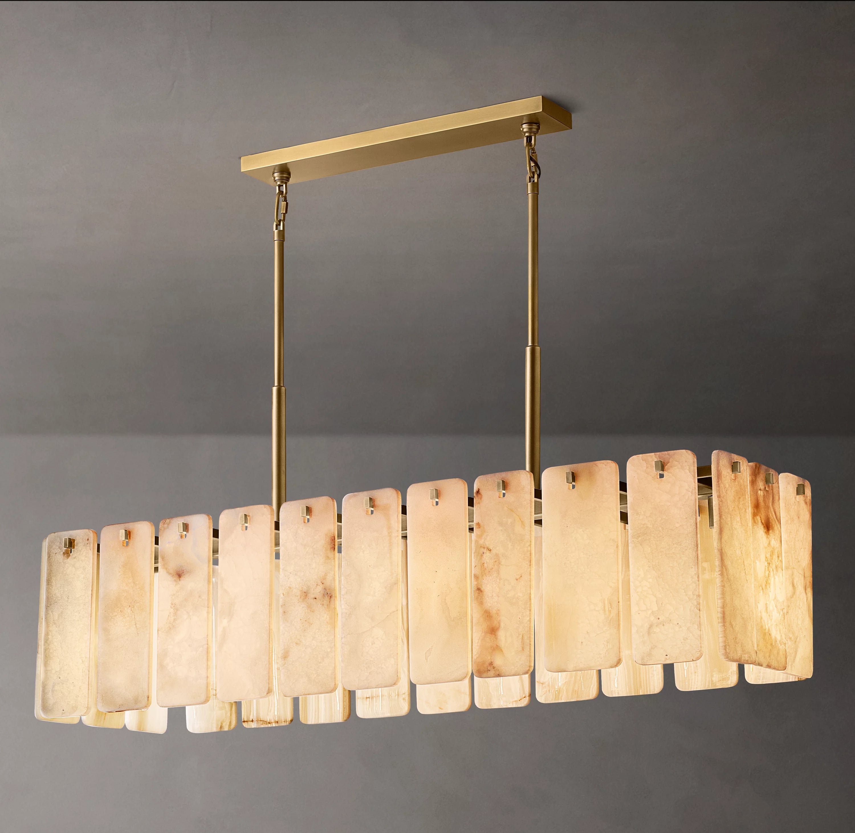 60 Inch Alabaster Rectangular Chandelier - Calamette