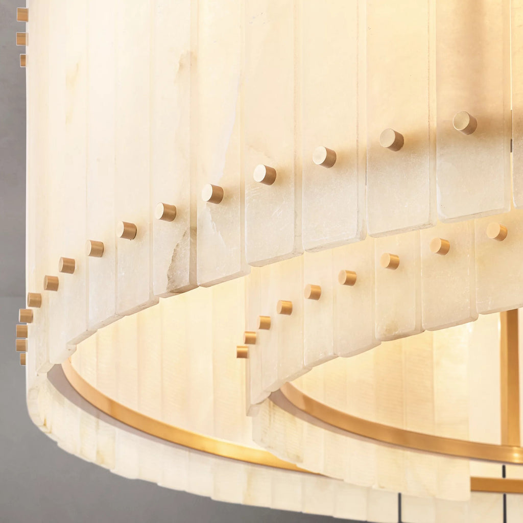 37 Inch Alabaster Round Chandelier - San Marco