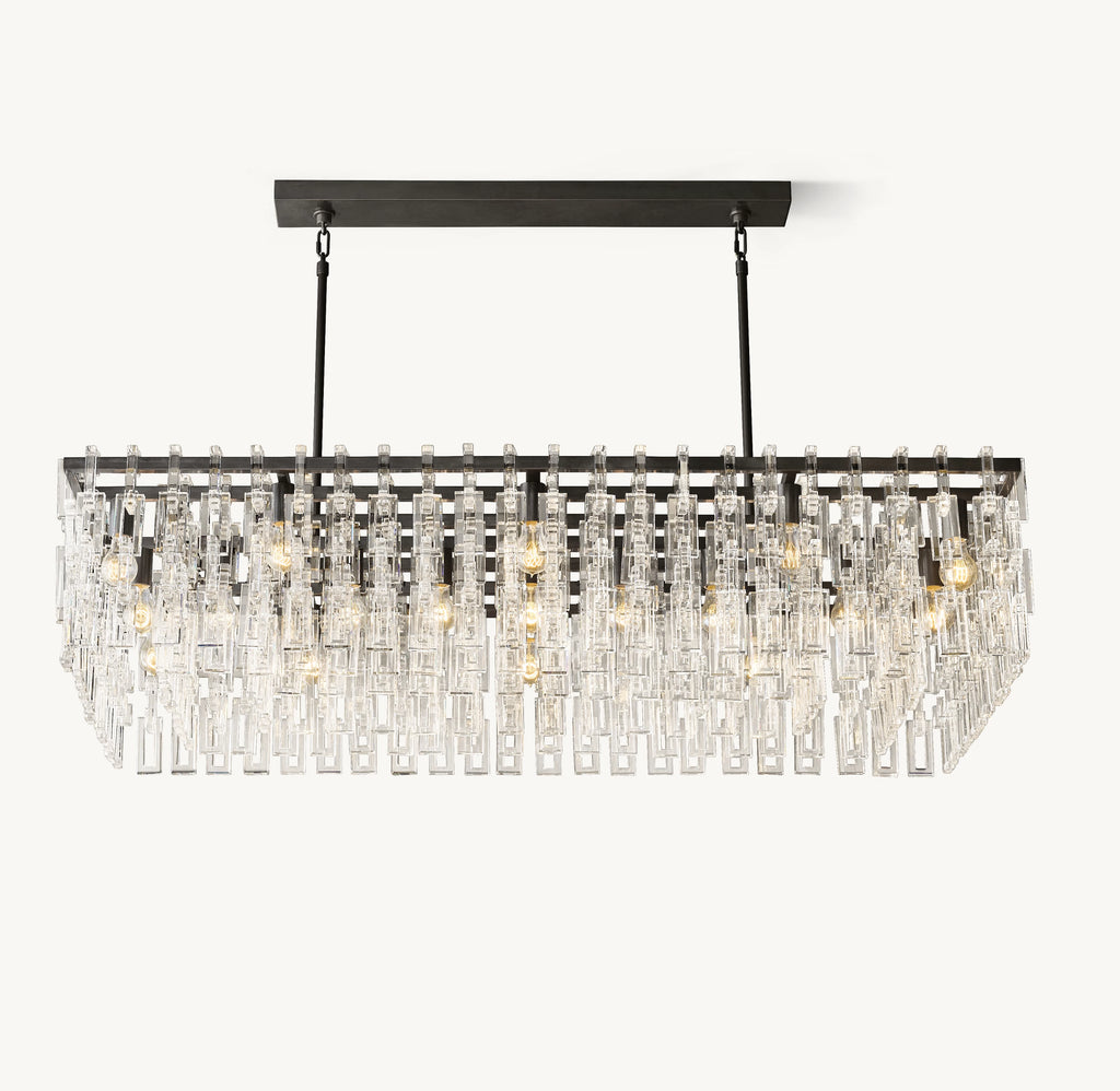 60 Inch Chain Crystal Rectangular Chandelier - Marignan