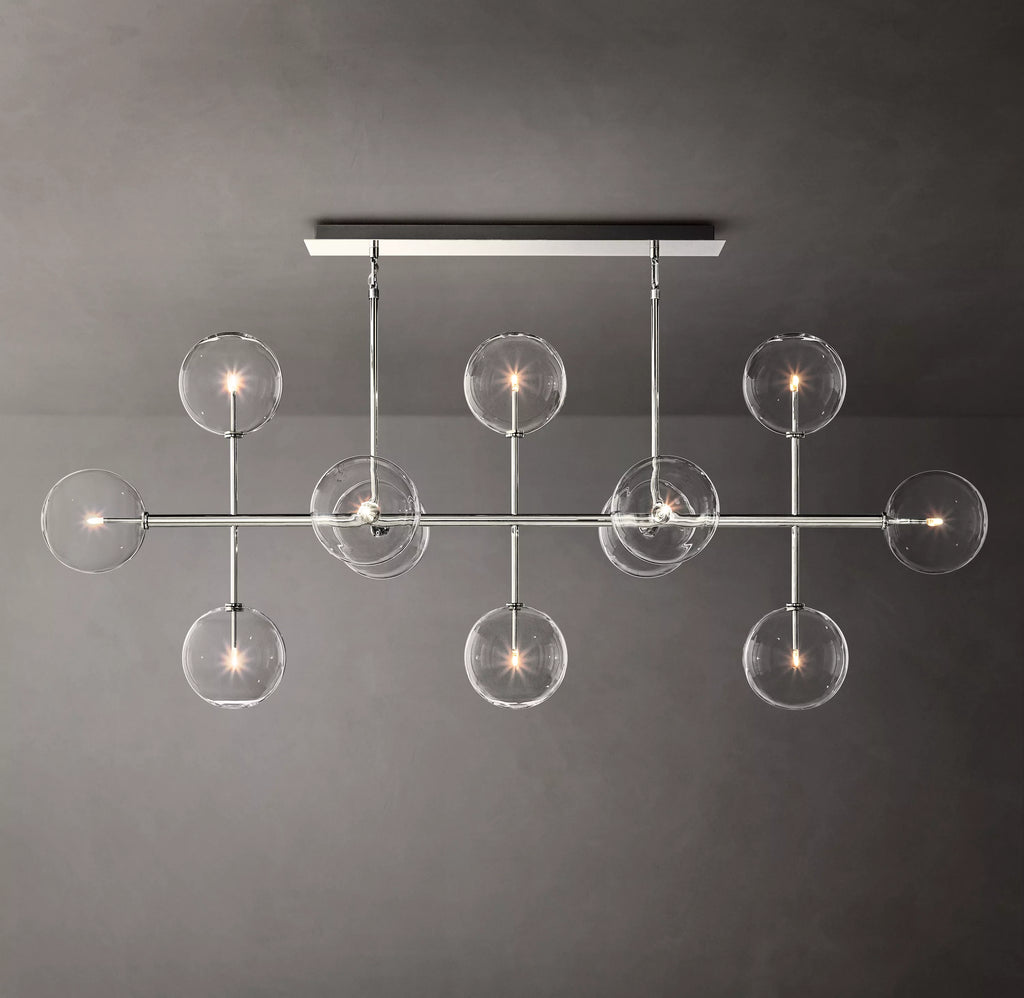 58 Inch Linear Sputnik Globe Glass Chandelier - Mobile