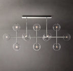 58 Inch Linear Sputnik Globe Glass Chandelier - Mobile