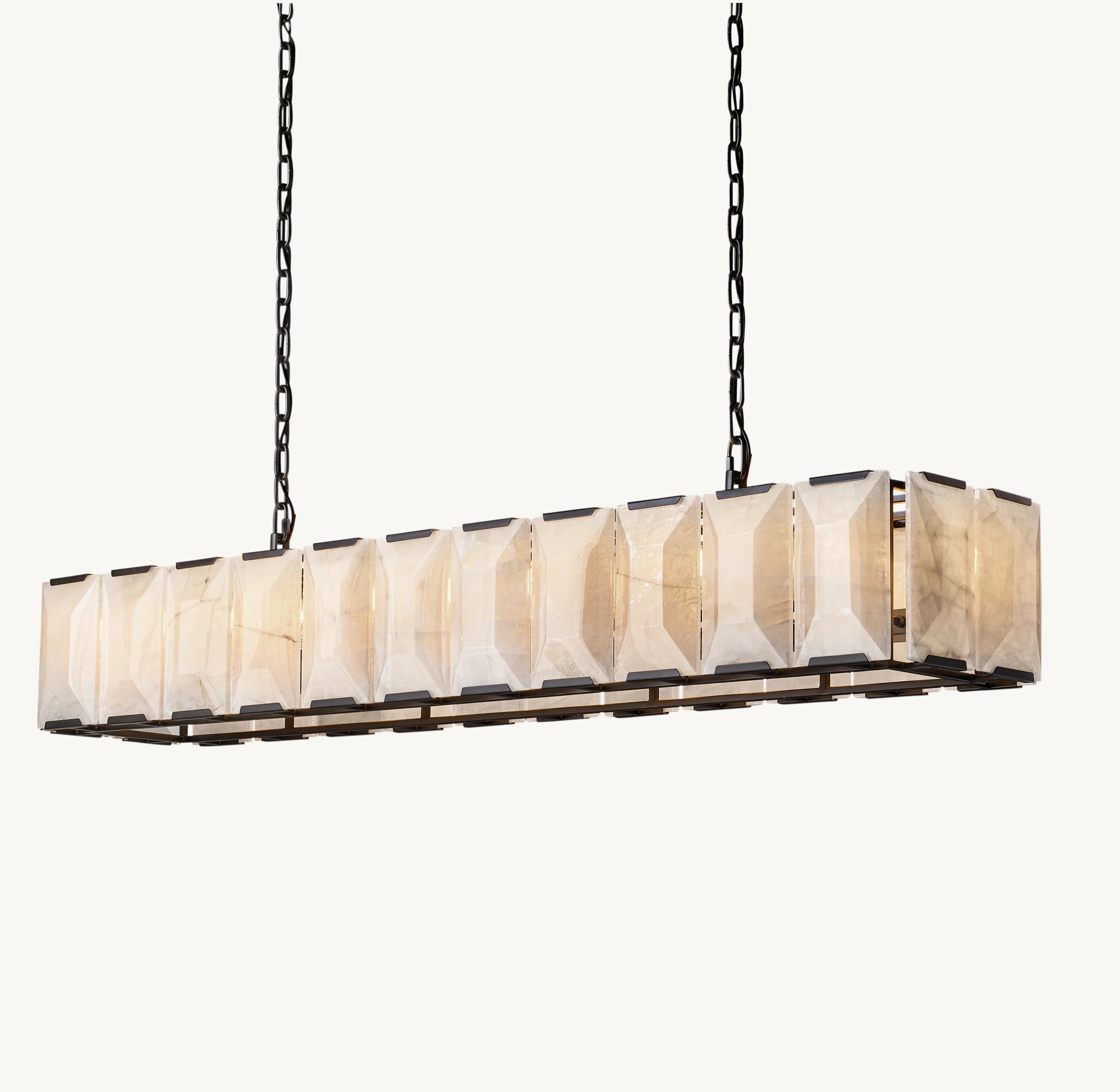 74 Inch Alabaster Rectangular Chandelier – Harlow