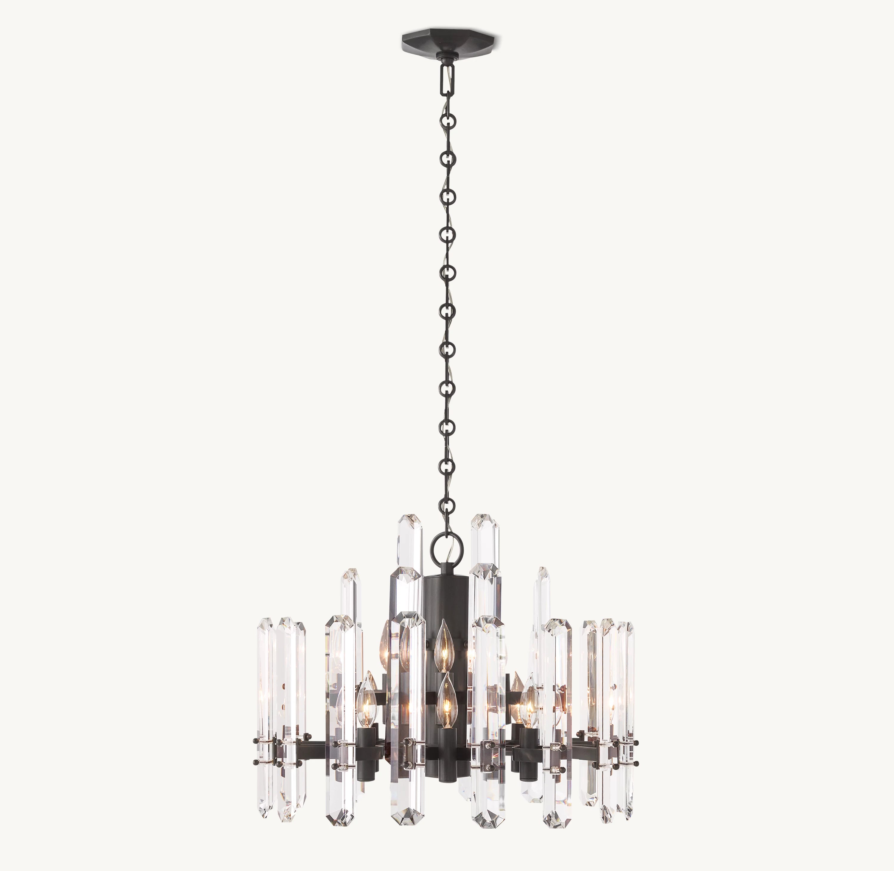 24 Inch Crystal Prism Round Chandelier - Bonnington