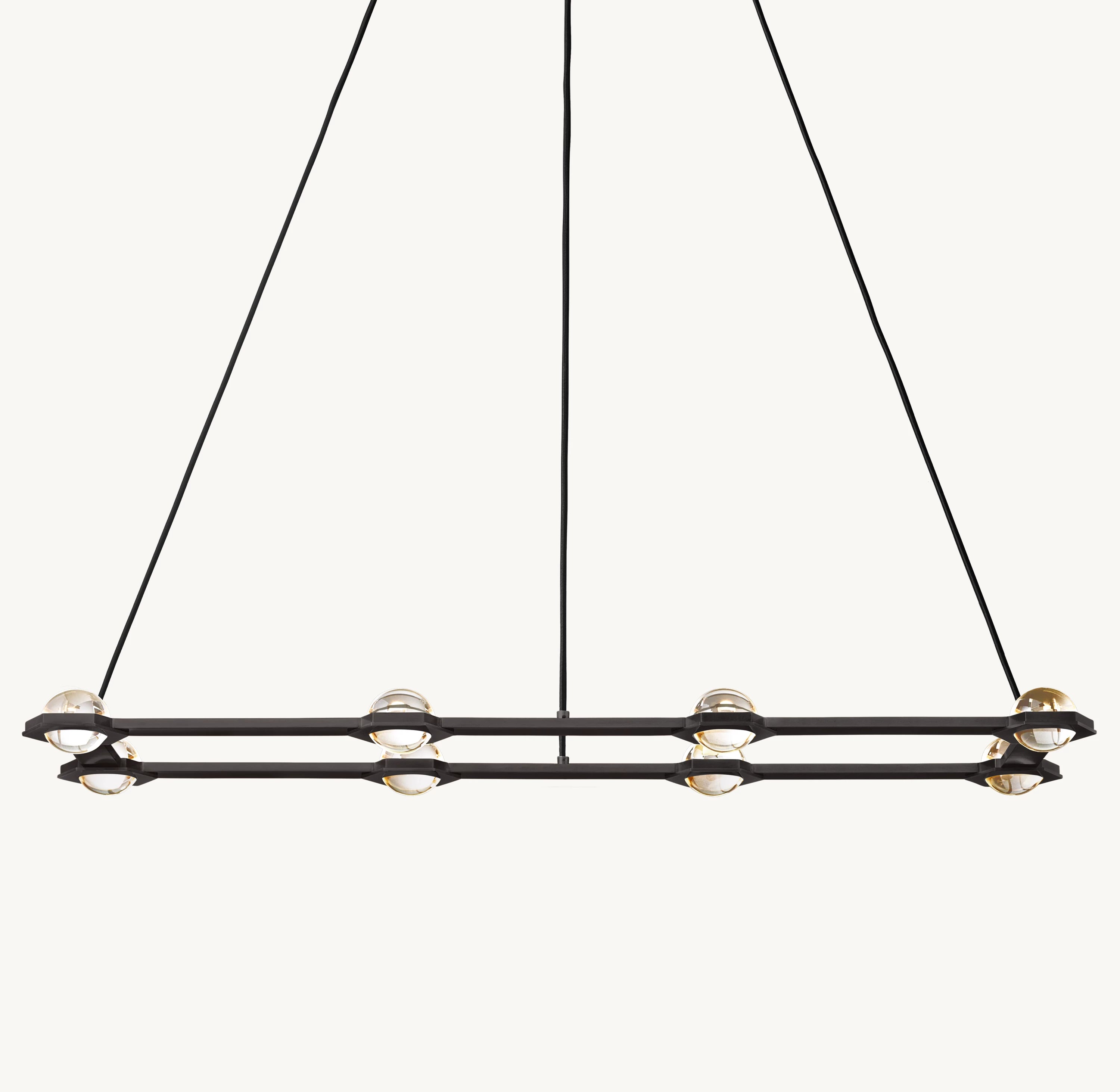 54 Inch Globe Crystal Rectangular Chandelier - Eclatant