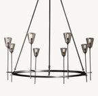 46 Inch Torch Round Chandelier - Verre