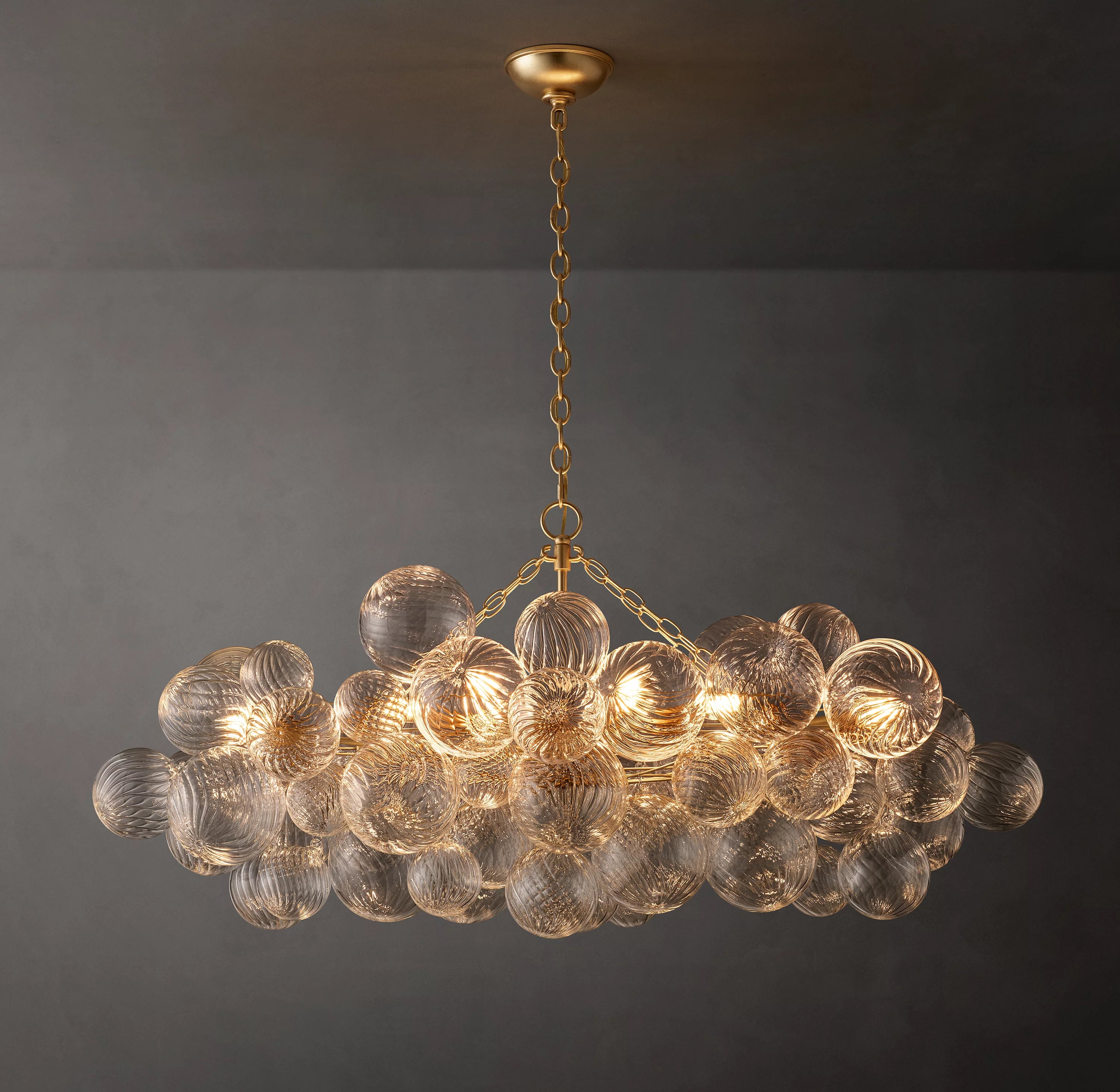 51 Inch Glass Bubble Linear Chandelier - Talia