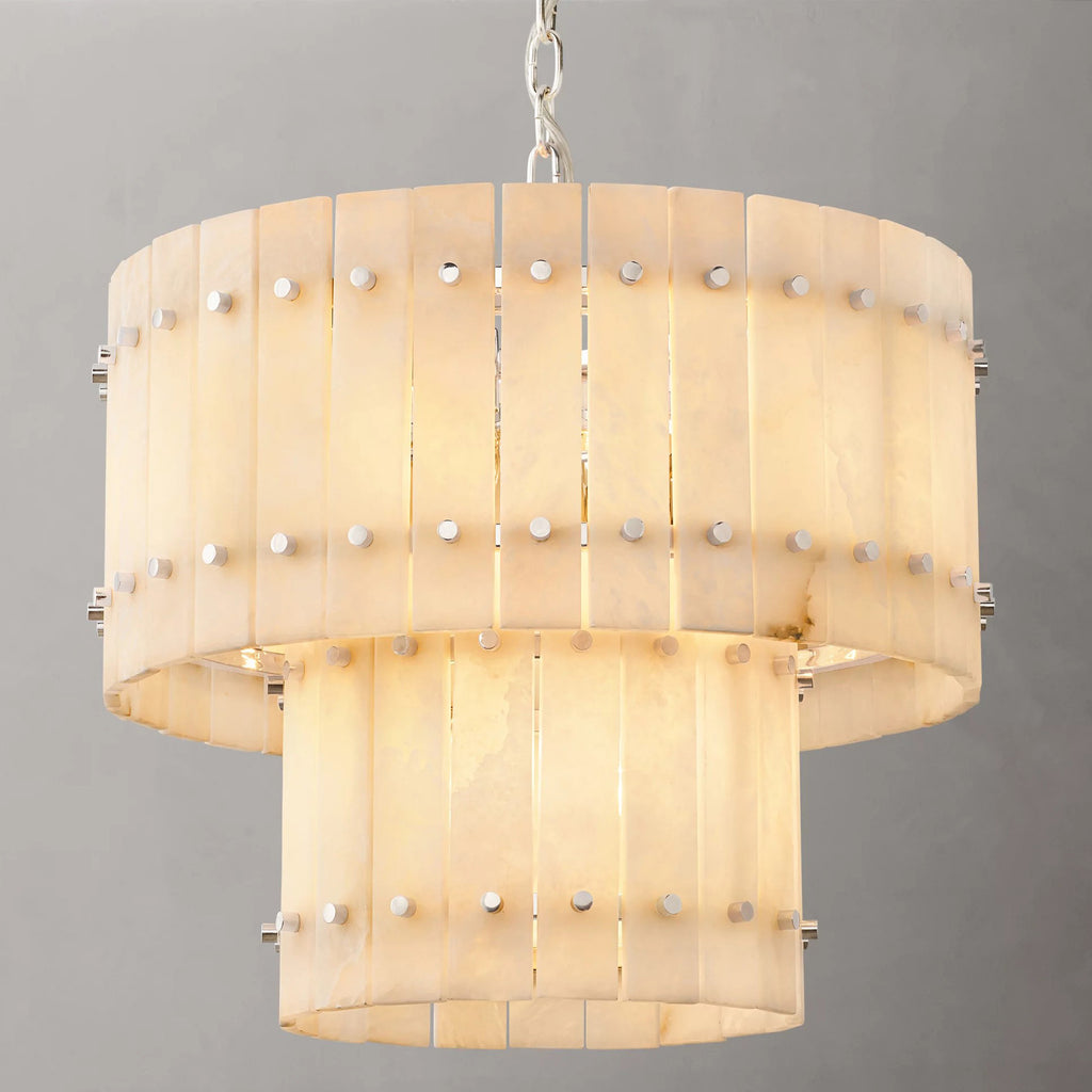 22 Inch Alabaster Two-Tier Chandelier - San Marco