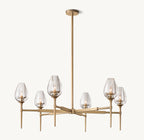 42 Inch Torchiere Crystal Arm Chandelier - Tulip