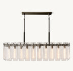 60 Inch Textured Glass Rectangular Chandelier - Calamette