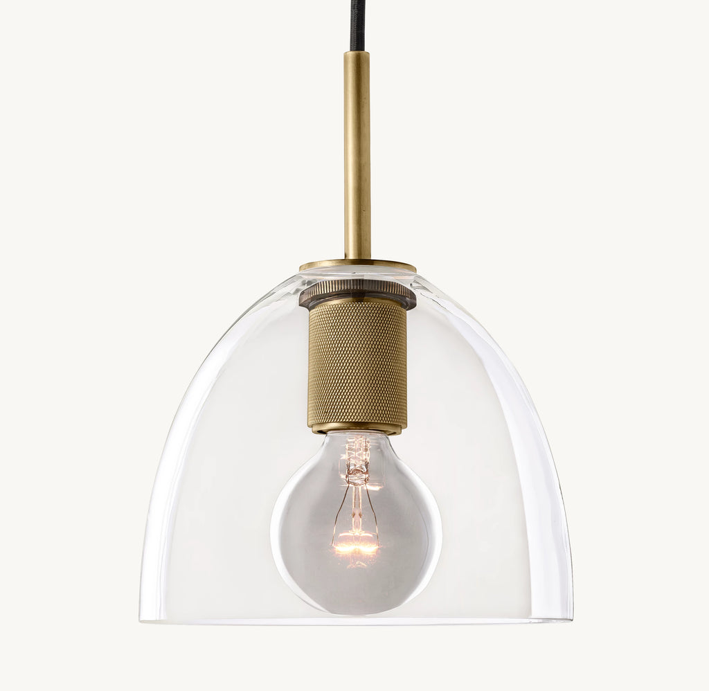 8 Inch Bell Glass Pendant Light - Utilitaire