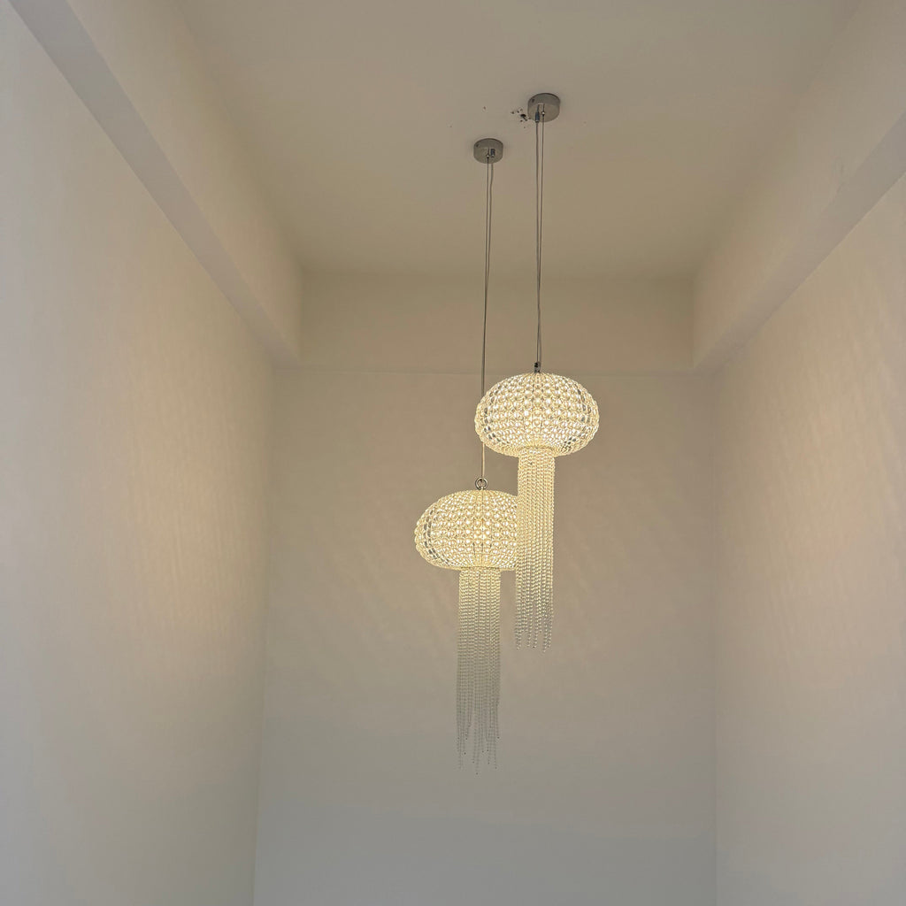 12 Inch Jellyfish Beaded Crystal Chandelier - Luna