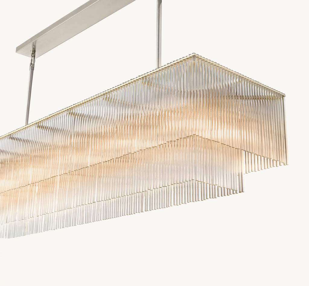 54 Inch Crystal Rod Rectangular Chandelier - Amadeo