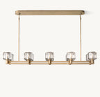 54 Inch Crystal Double Linear Candle Chandelier - Demaret