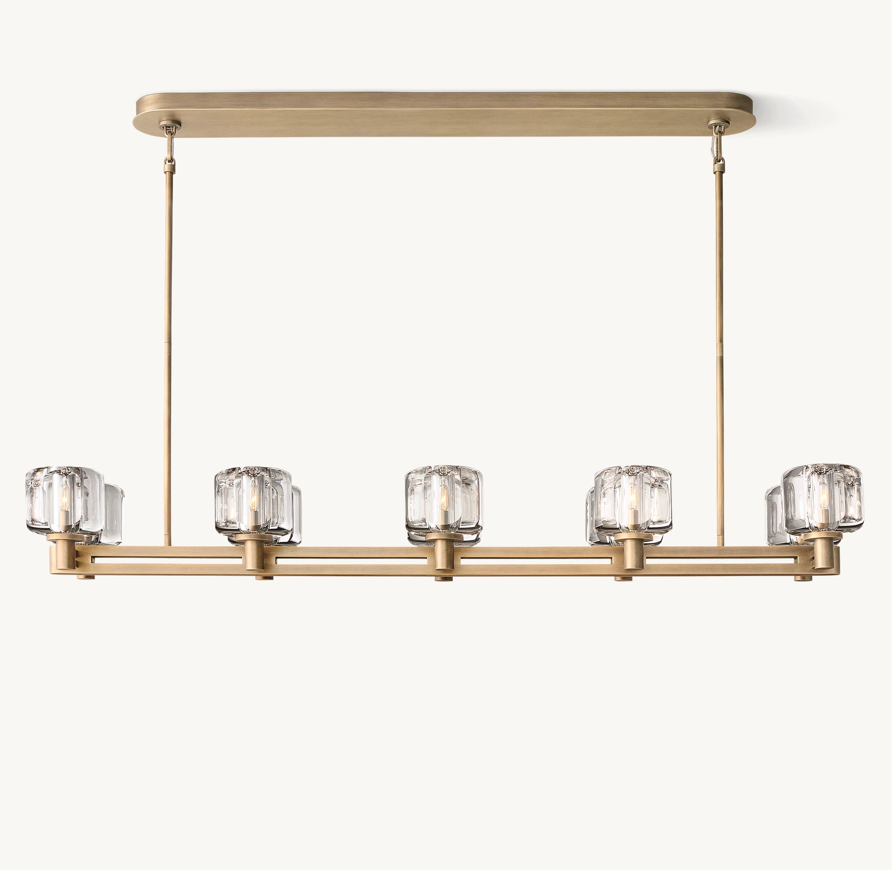 54 Inch Crystal Double Linear Candle Chandelier - Demaret