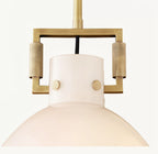 14 Inch Milk Glass Dome Pendant Light - Machinist