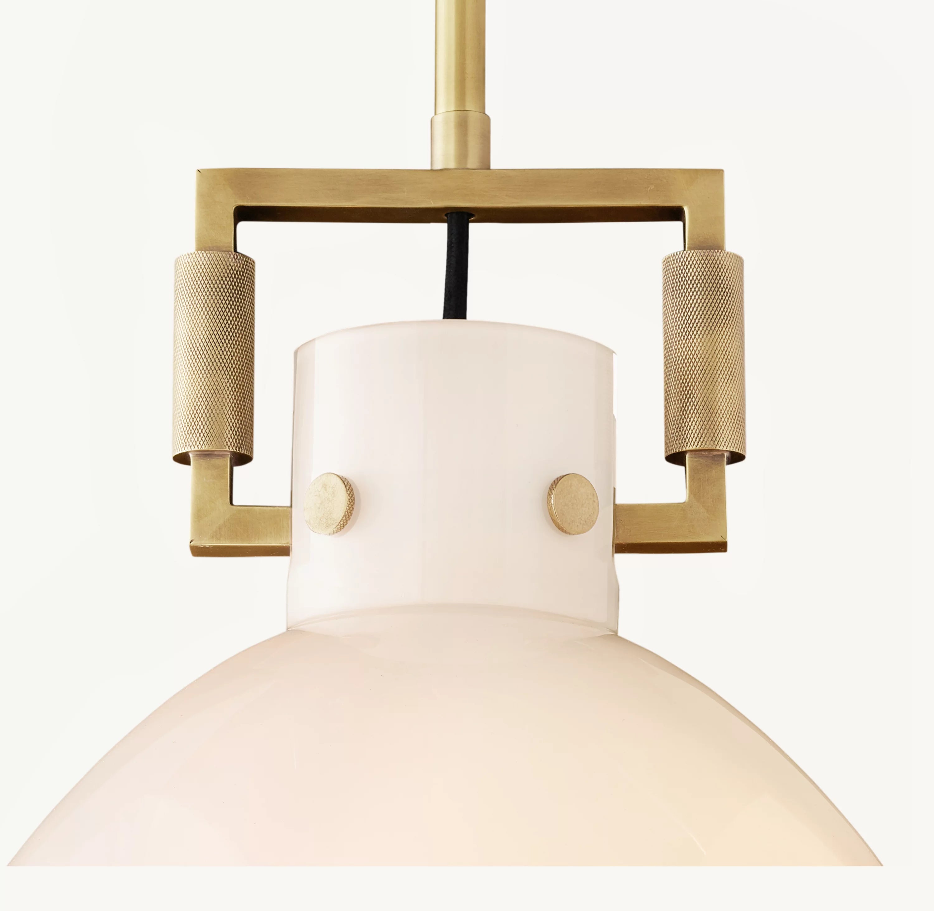14 Inch Milk Glass Dome Pendant Light - Machinist