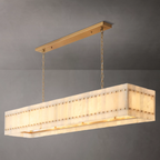 72 Inch Alabaster Rectangular Chandelier - San Marco