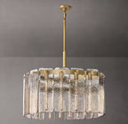 36 Inch Textured Glass Round Chandelier - Calamette
